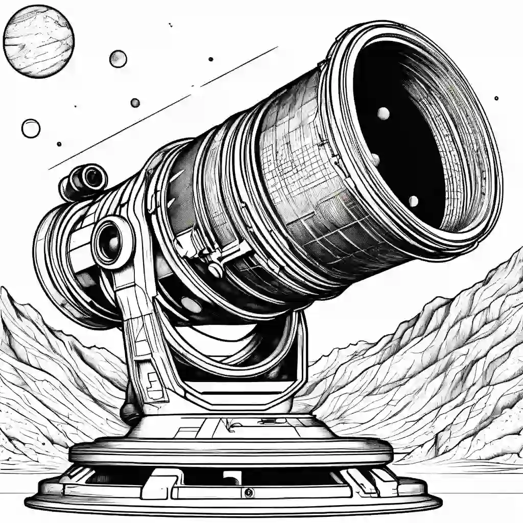 Telescope coloring pages
