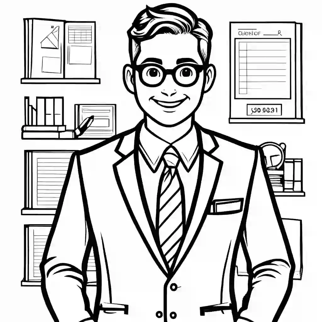 Accountant coloring pages