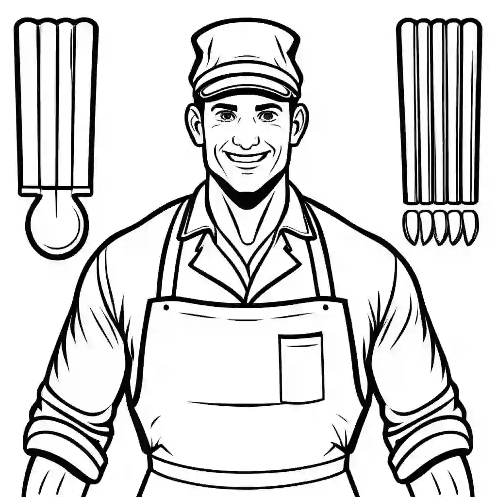 Butcher coloring pages