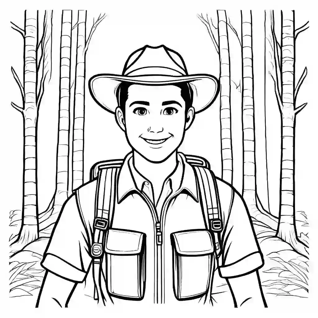 Forester Printable Coloring Book Pages for Kids