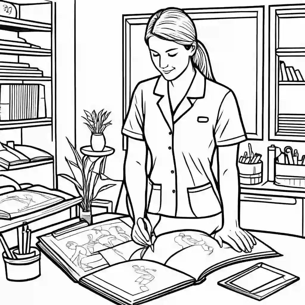 Physiotherapist coloring pages