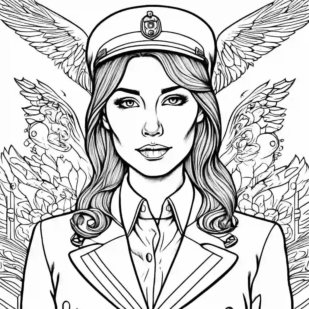 Stewardess coloring pages