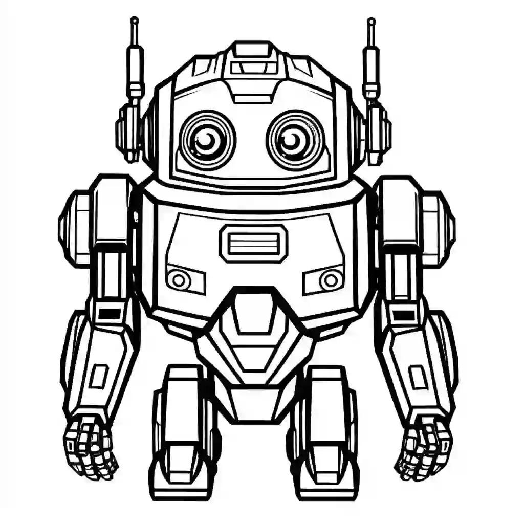 Rescue Robot Printable Coloring Book Pages for Kids