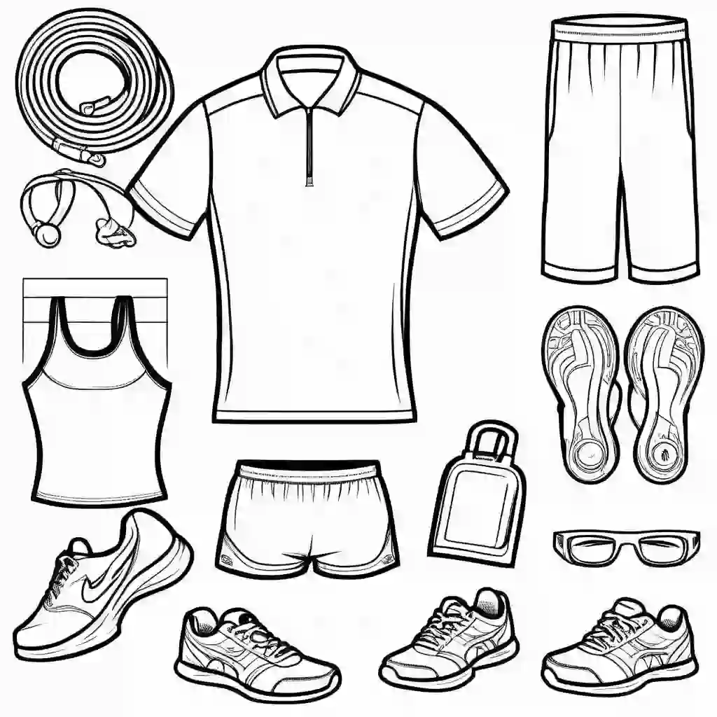 Gym Uniforms Printable Coloring Book Pages for Kids