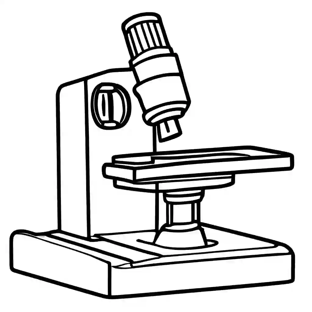 Microscopes Printable Coloring Book Pages for Kids
