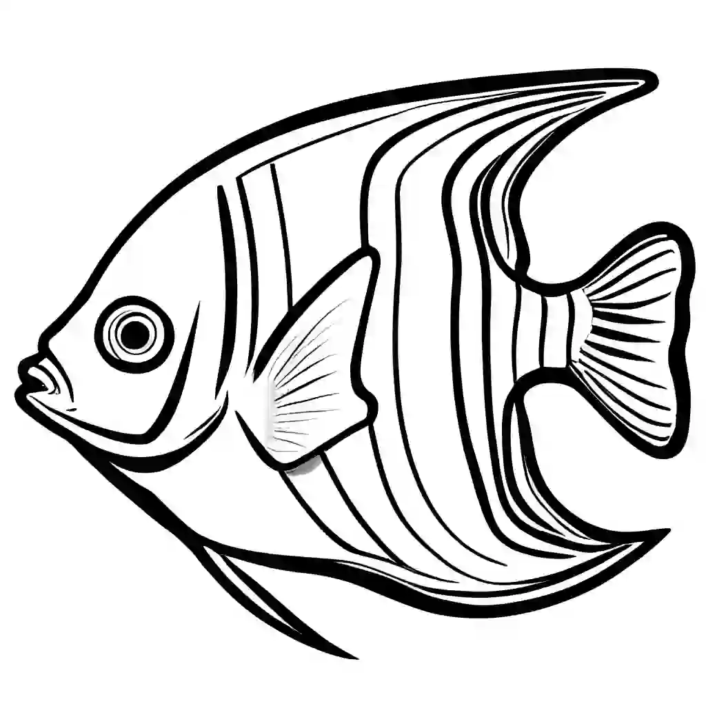 Angelfish Printable Coloring Book Pages for Kids