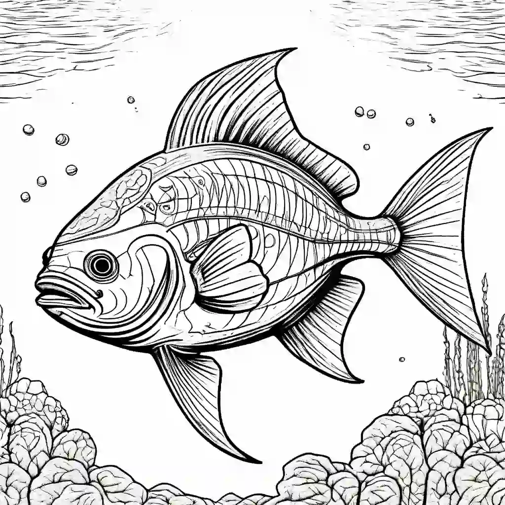 Sunfish Printable Coloring Book Pages for Kids