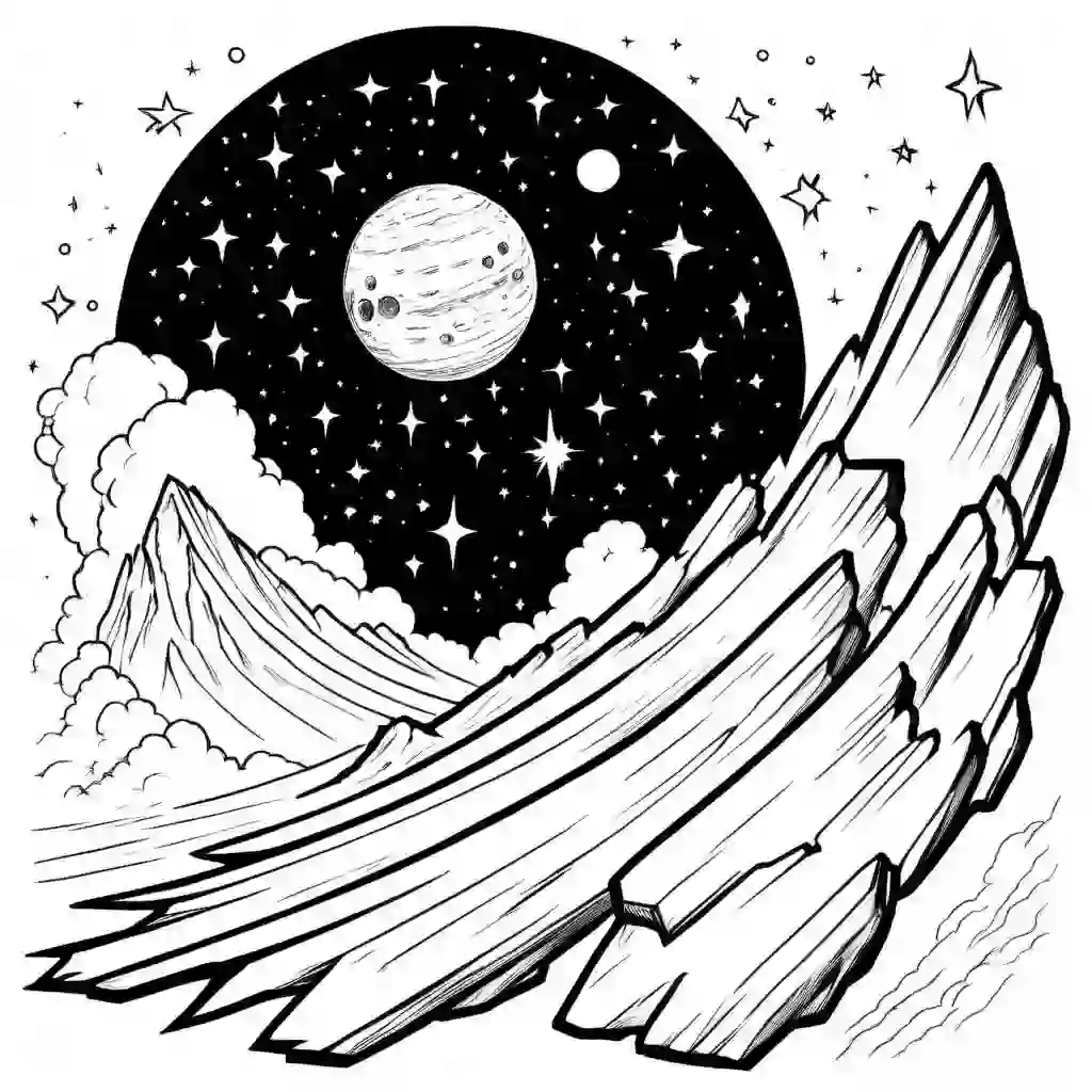 Meteors coloring pages