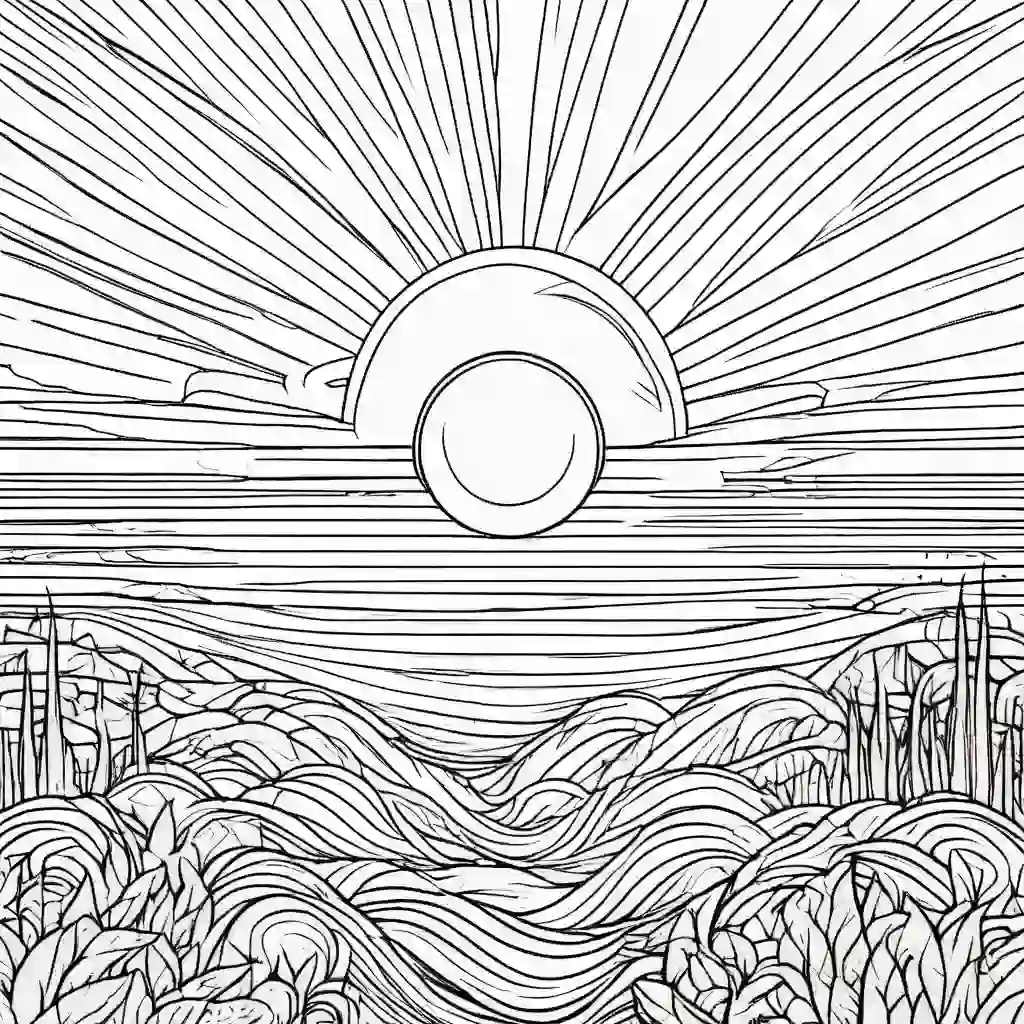 Sunset coloring pages