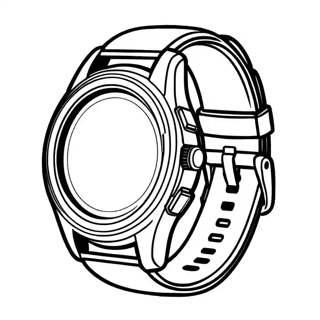 Smartwatch Printable Coloring Book Pages for Kids