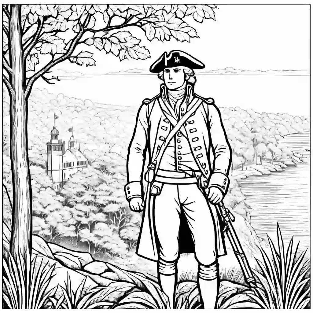 American Revolutionary War Printable Coloring Book Pages for Kids