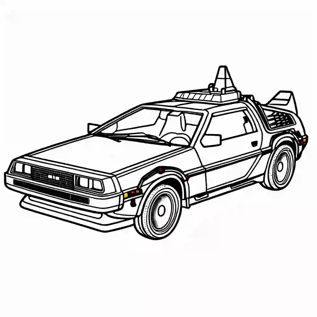 DeLorean Car (from Back to the Future) Printable Coloring Book Pages ...