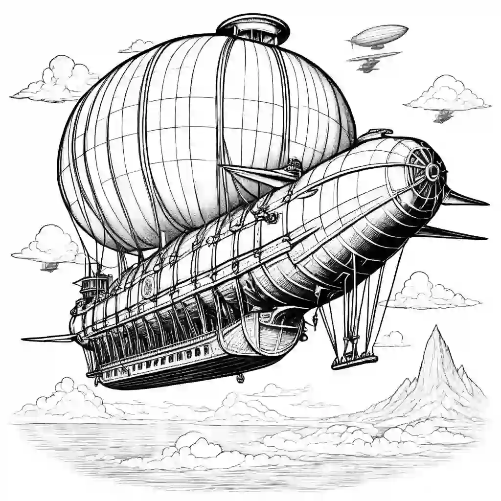 Airships coloring pages
