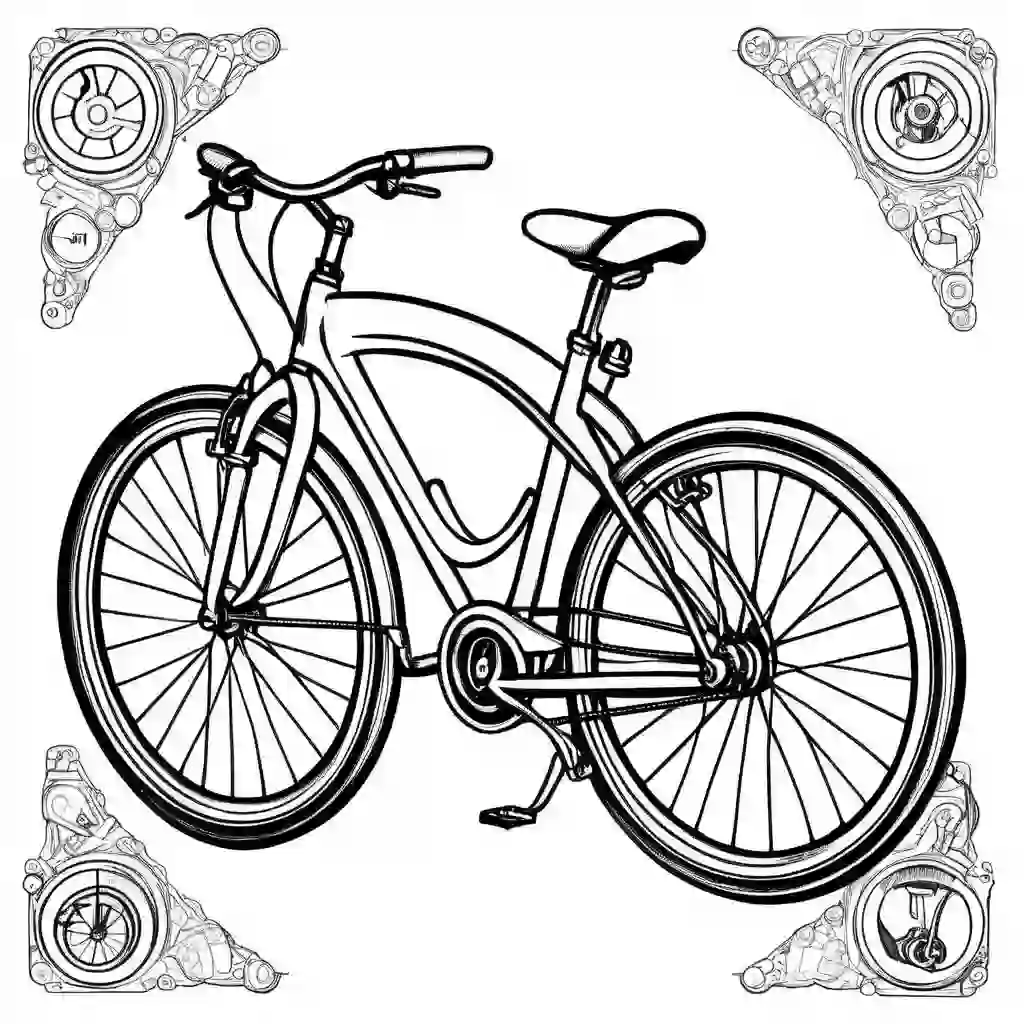 Bicycles coloring pages