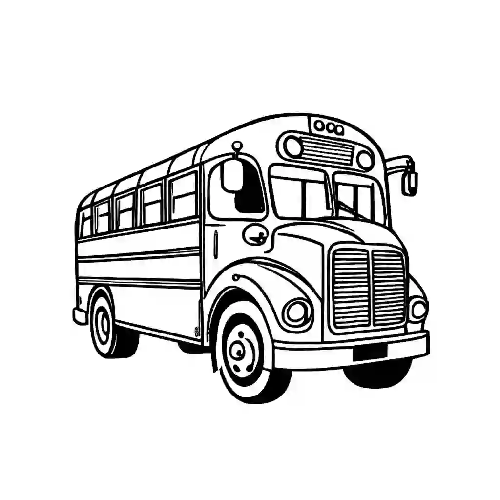 Buses coloring pages