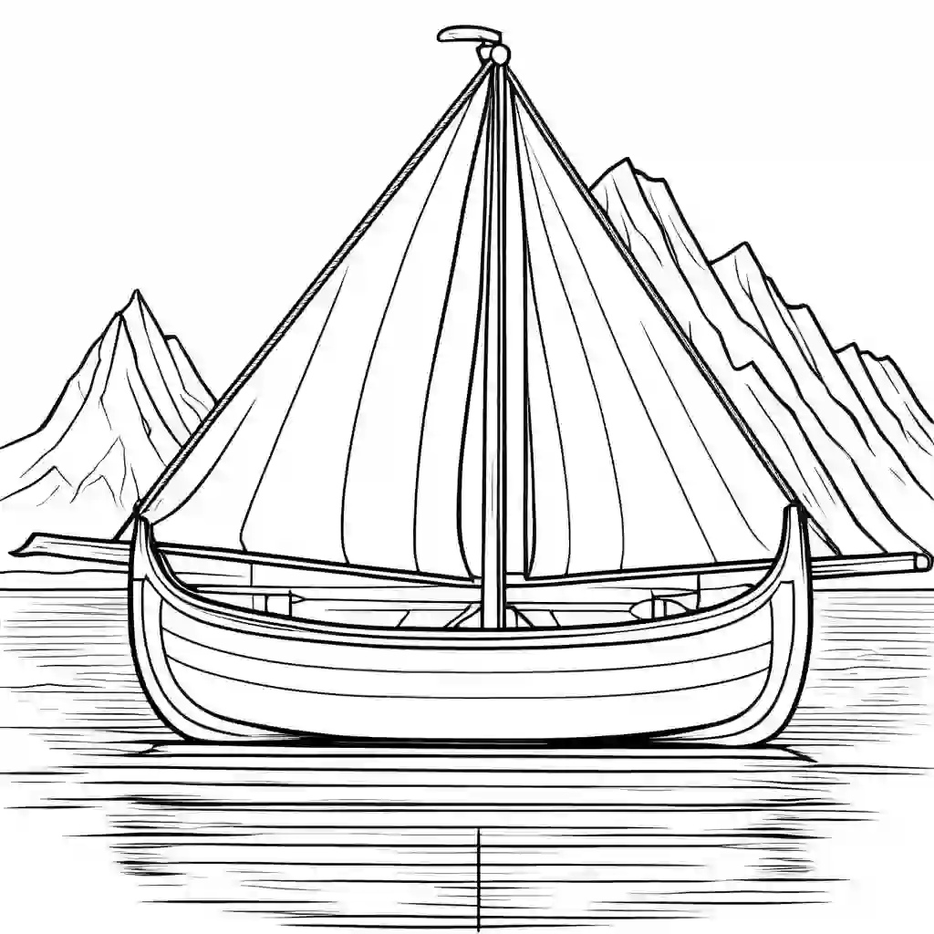 Canoe coloring pages