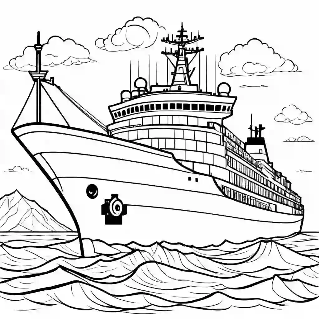 Icebreaker Ships Printable Coloring Book Pages for Kids