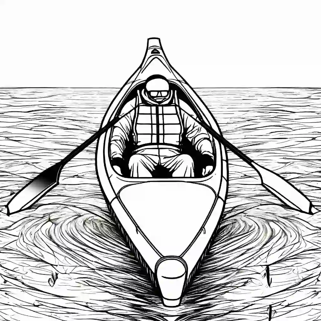 Kayak coloring pages