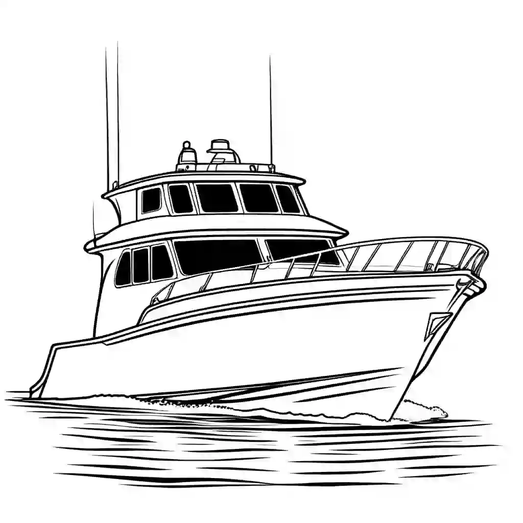 Motorboats Printable Coloring Book Pages for Kids