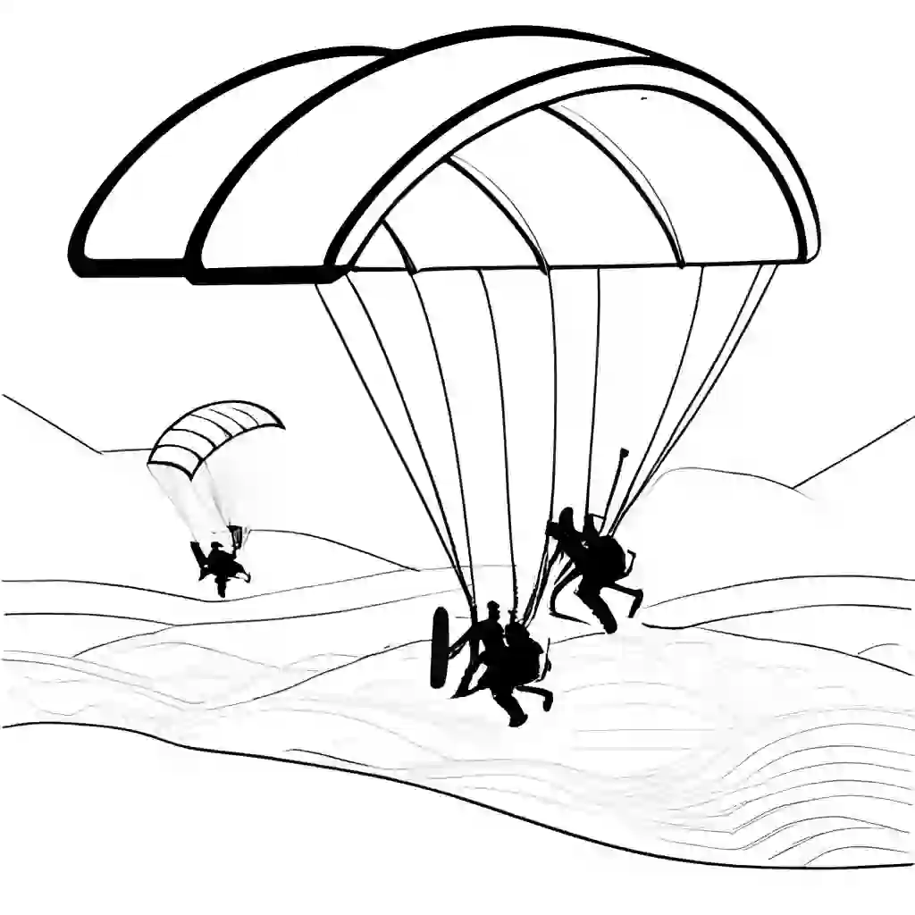 Paragliders coloring pages