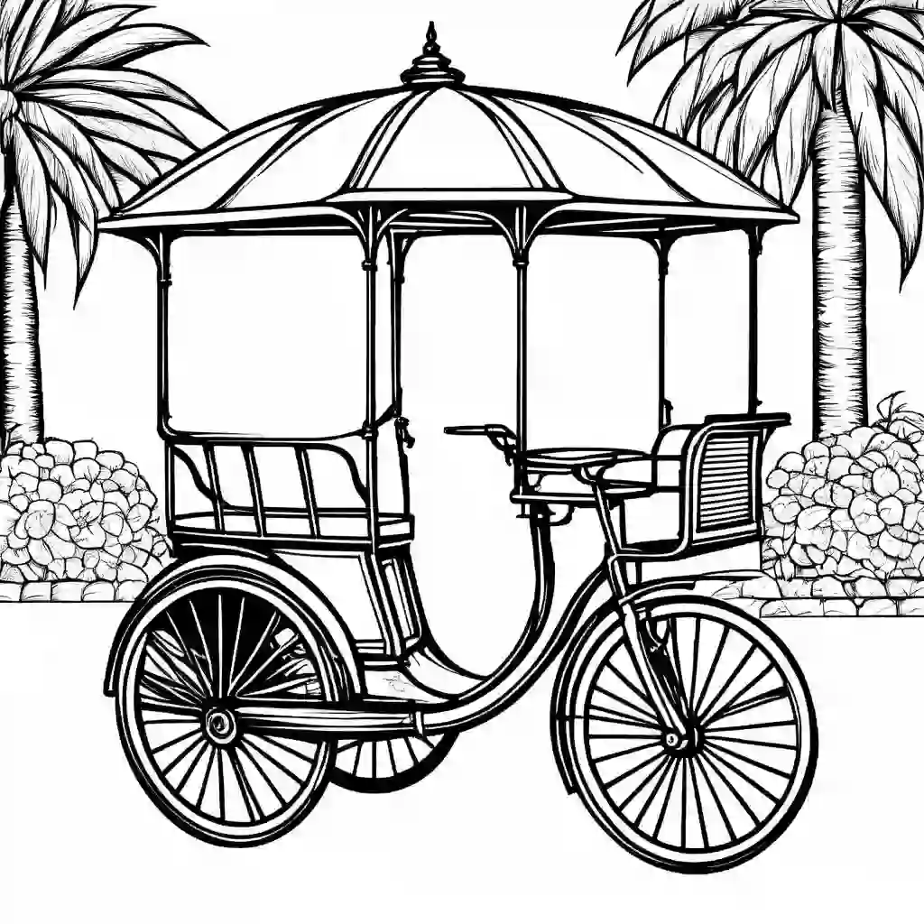 Rickshaws coloring pages