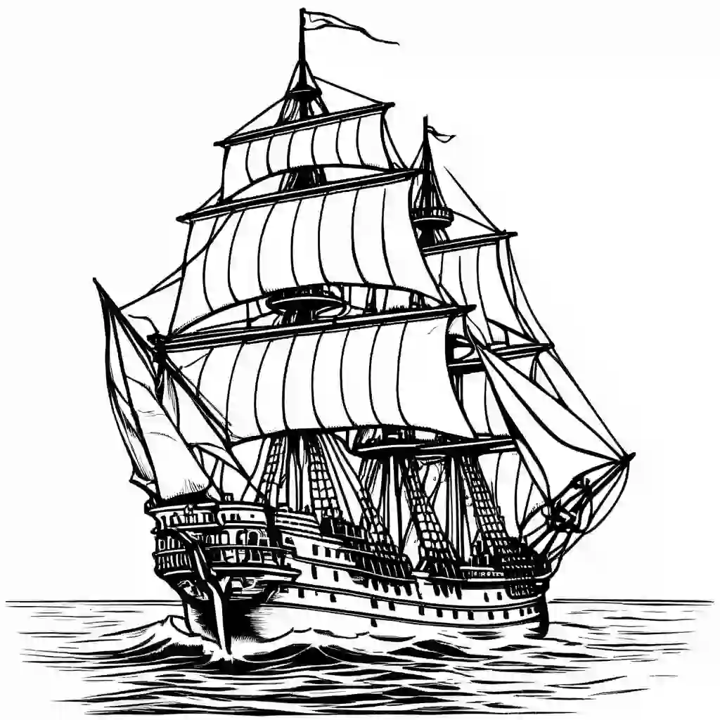 Ship Printable Coloring Book Pages for Kids