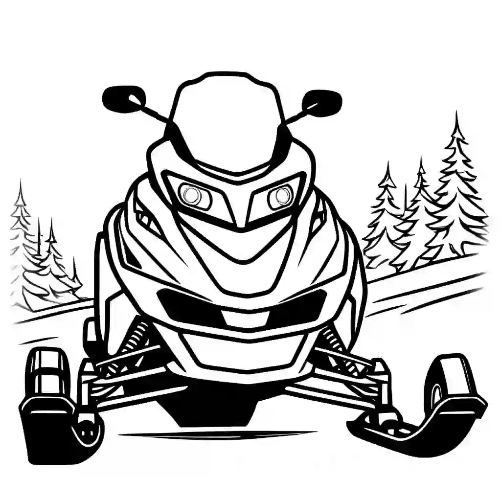 Snowmobiles coloring pages