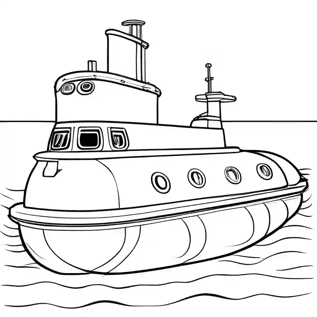 Submarines Printable Coloring Book Pages for Kids