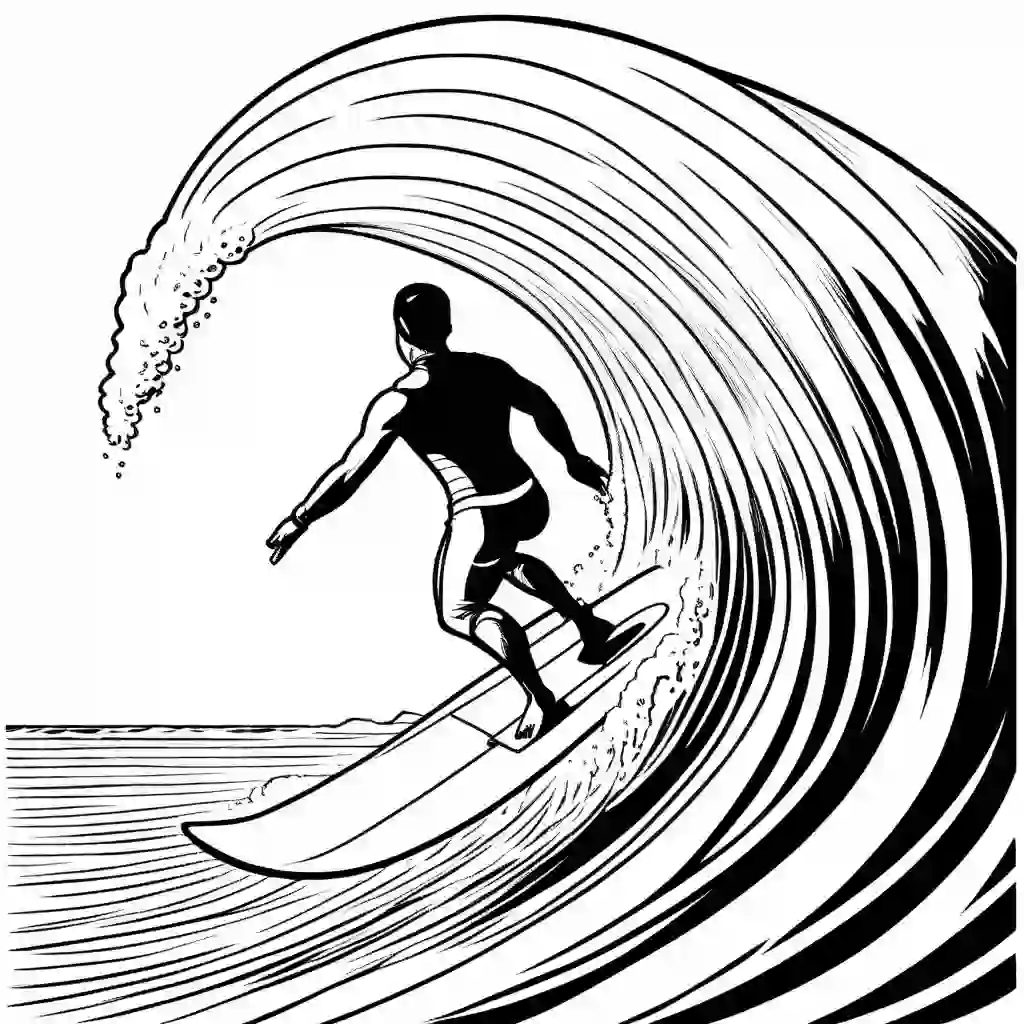 Surfing coloring pages