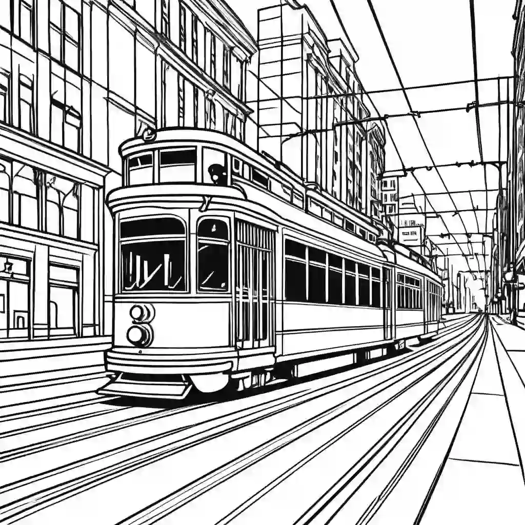 Trams coloring pages