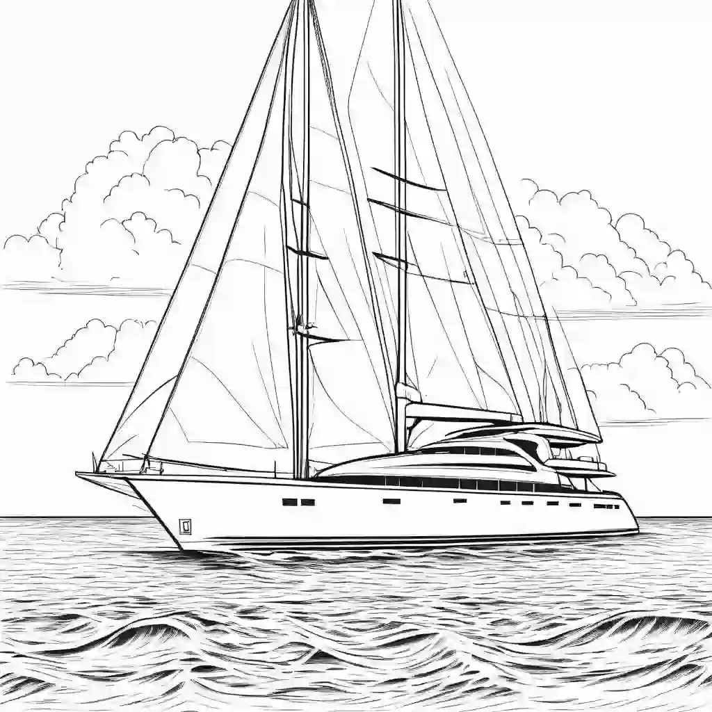 Yachts coloring pages