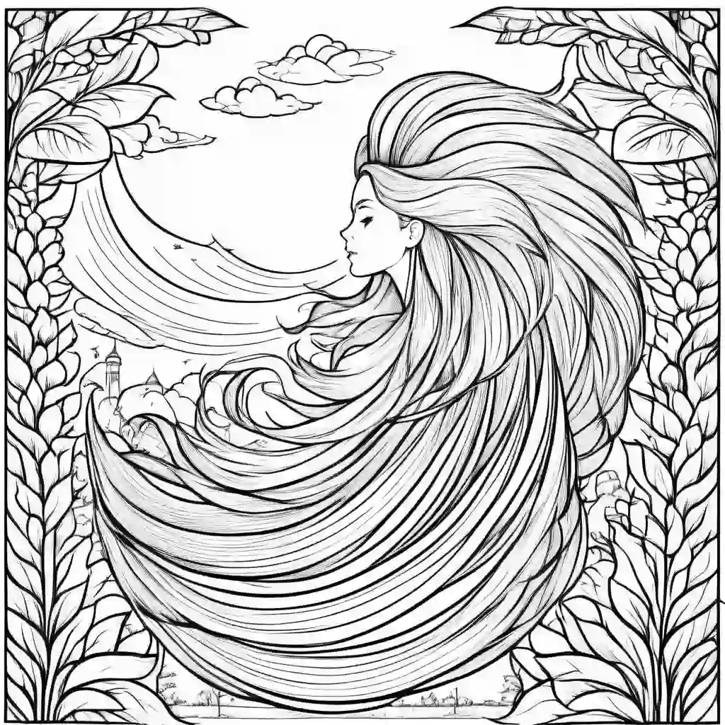 Wind coloring pages