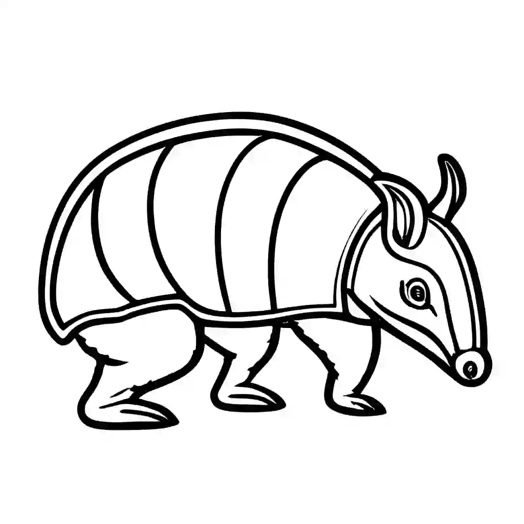 Armadillos Printable Coloring Book Pages for Kids