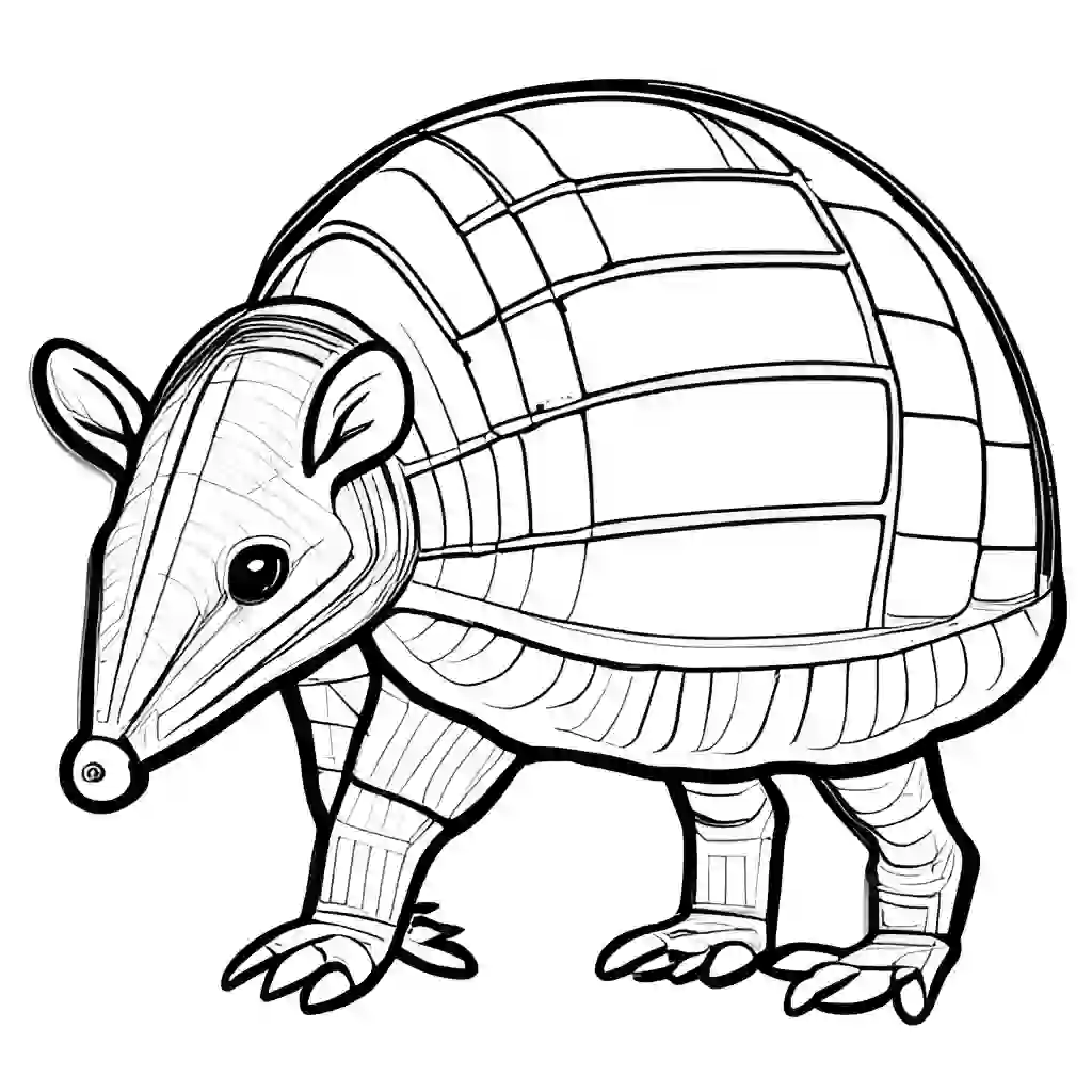 Armadillos Printable Coloring Book Pages for Kids