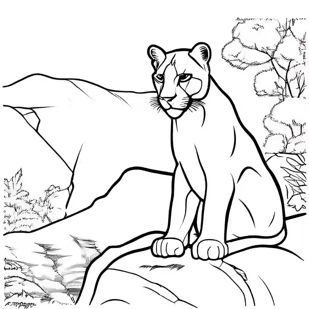 Cougars Printable Coloring Book Pages for Kids