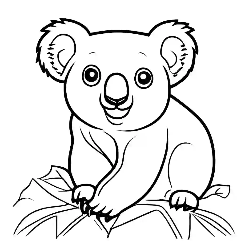 Koalas Printable Coloring Book Pages for Kids