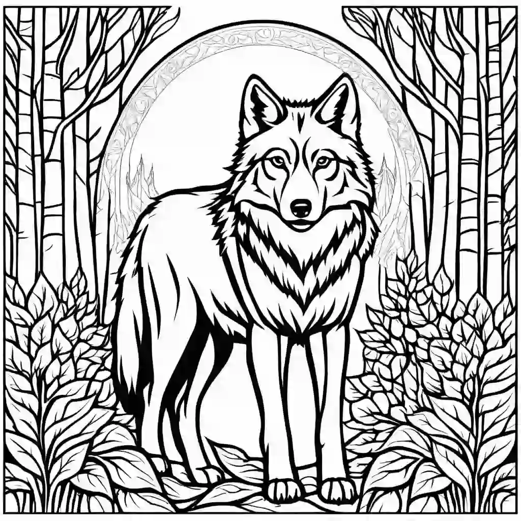 Wolves Printable Coloring Book Pages for Kids